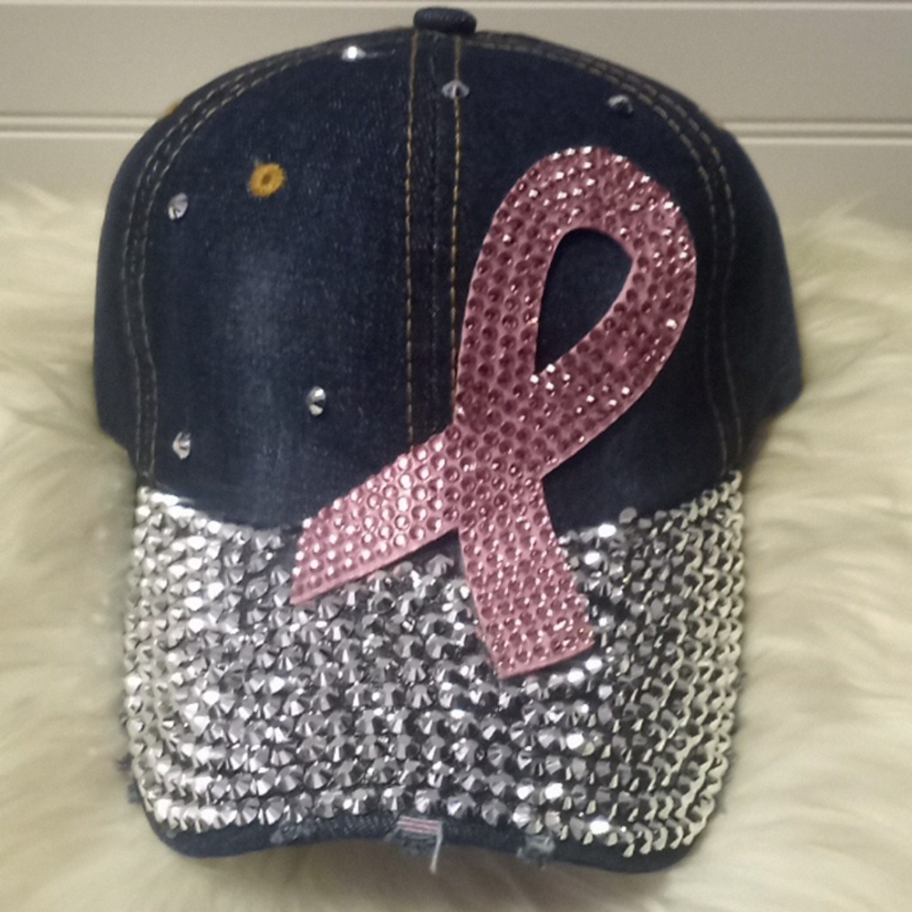 Breast Cancer  💎 Denim Baseball Cap